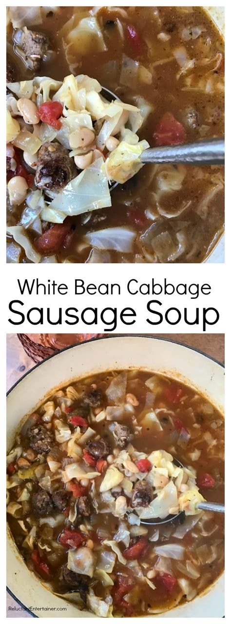 white bean cabbage sausage soup reluctant entertainer