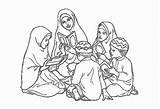 Quran Coloring Children Read Moms Teach Her sketch template