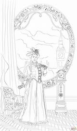 Steampunk Coloring Pages Lady Skip Main Choose Board sketch template