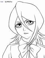 Rukia Yoruichi Pages Kuchiki Coloriages sketch template