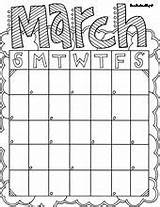 Calendar Coloring Printable Pages Calendars March Doodle Alley Kids Blank Template Month Calender Templates Monthly School Classroom Cute Take Printables sketch template