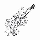 Coloring Handgun Designlooter 230px 09kb Gun sketch template