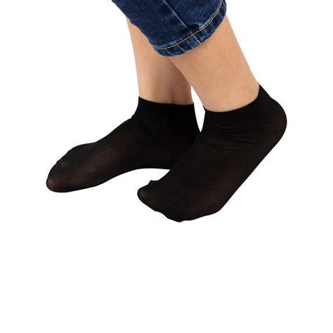 10 Pairs Soft Elastic Black Sheer Ankle Socks For Ladies In Socks From