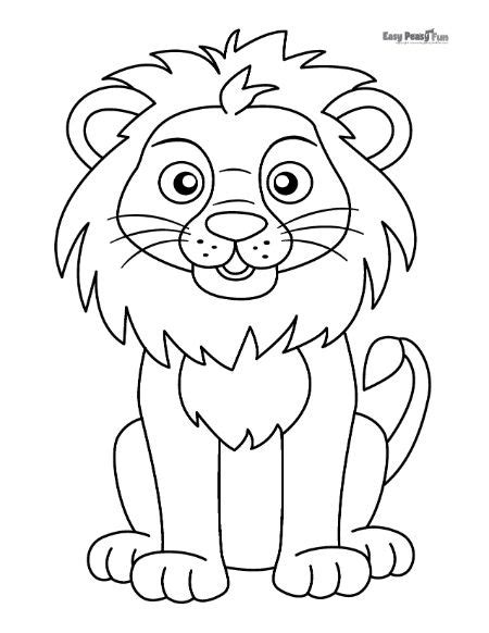 printable lion coloring pages  sheets easy peasy  fun