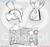 Flag Elephant Clipart Coloring Republican Democratic Donkey American Outlined Vector Cartoon Illustration Transparent Background Cory Thoman Regarding Notes Quick Clip sketch template