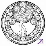 Disney Coloring Glass Stained Mandala Amethyst Pages Deviantart Akili Line Fairies Tinkerbell Coloriage Imprimer 塗り絵 Clochette Pintar Fairy 曼荼羅 Adults sketch template