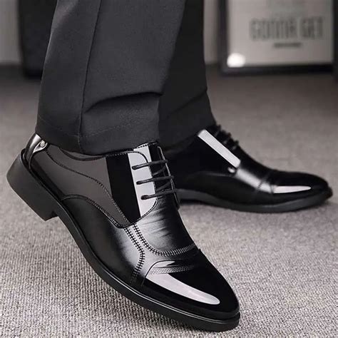 business luxury oxford shoes men breathable pu leather shoes rubber