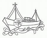 Coloring Pages Cargo Ship Wuppsy Kids Transportation Printables sketch template