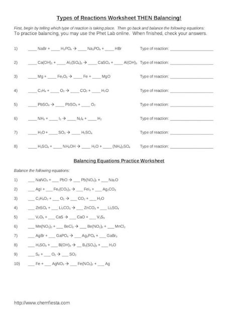 balancing equations practice worksheet answer key chemfiesta tessshebaylo