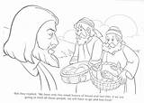 Coloring Jesus Feeds Five Thousand Pages People Printable Bible Library Clipart Popular sketch template