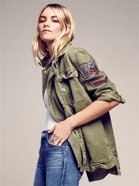 Female Jackets 2018 Trending Products Military Style Washed Cotton Long
