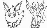 Flareon Leafeon sketch template