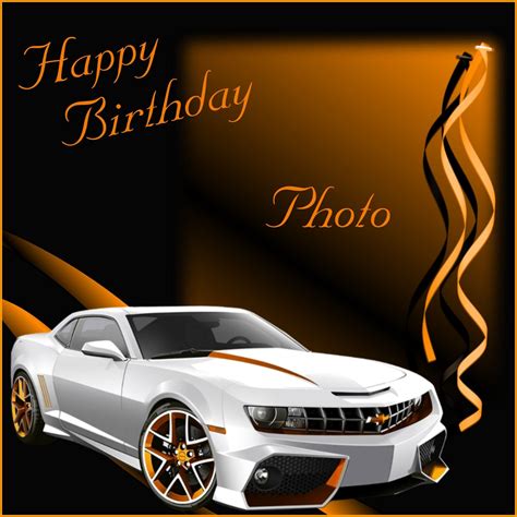 happy birthday hot rod hot rod racing camaro car birthday orange