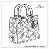 Bag Dior Sketch Illustration Drawing Lady Handbag Fashion Handbags Sketches Purses Designer Purse Bags Sac Main Da Disegno Borsa Baggu sketch template