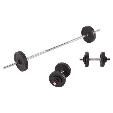 decathlon  lb adjustable weight training cast iron dumbbell  barbell set walmartcom