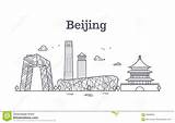 Peking Chinas Linie Panoramische sketch template