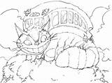 Totoro Bus Miyazaki Coloriages Catbus Ghibli Neighbor Getdrawings 塗り絵 ぬりえ Totoros 大人 Colorier 保存 Ak0 sketch template
