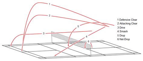 scientific diagram basic shuttlecock trajectories   type  shots