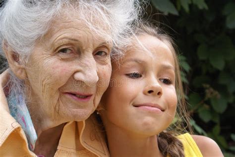 Granddaughter And Her Grandmother Stock Image Image Of People