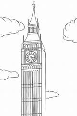 Ben Big London Coloring Da Pages Coloringsun Tower Drawing Clock Inghilterra Color Print Drawings Paper Button Using sketch template
