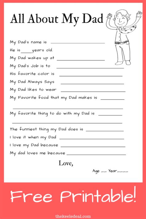 dad questionnaire  printable  keele deal