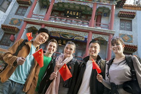group  young people holding chinese flags portrait bccie