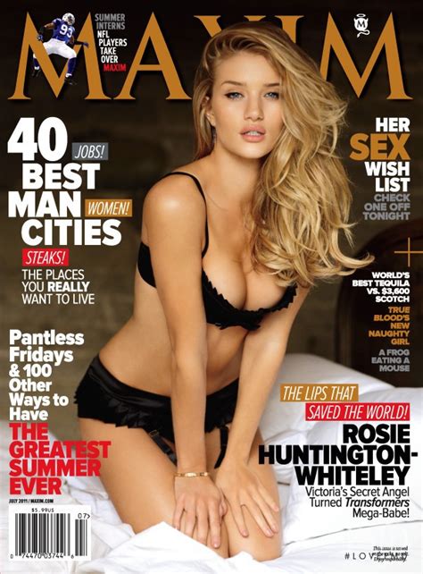cover of maxim usa with rosie huntington whiteley july