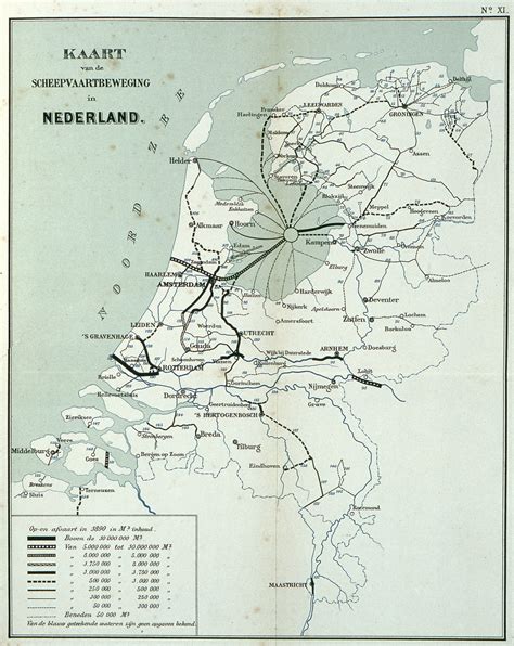 kaart van de scheepvaartbeweging  nederland