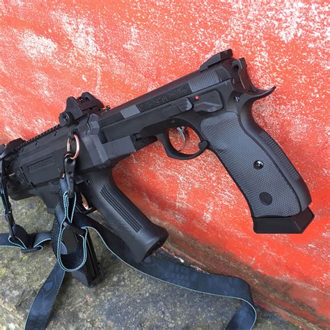 pistol   actual rifle shoulder stock  bizarre