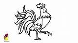 Rooster Drawing Simple Drawings Easy Draw Pencil Roosters Getdrawings Paintingvalley Google sketch template