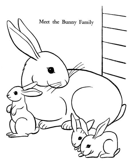 easter bunny coloring pages bunny family  printable easter bunny