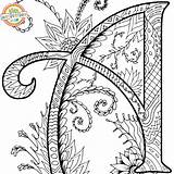 Coloring Zentangle Pages Printable Zentangles Adults Alphabet Getcolorings Getdrawings Popular Letters Colorings sketch template