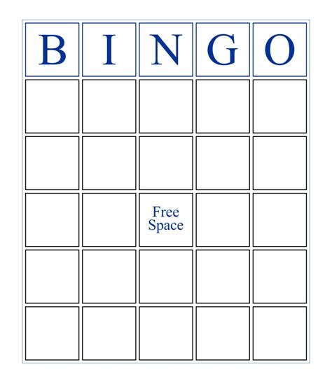 blank bingo printable