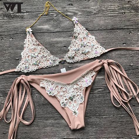 Aliexpress Com Buy Lace Sexy Micro Bikini Set Brazilian Low Waist My