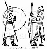 Ancient Guards Assyrian Pages Coloring Vintage Clipart Spearmen Illustration Persia Prawny Royalty Vector Sketch Template sketch template