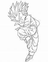 Saiyan Trunks Dbz Gohan Gotenks Goku Ss4 Goten Template Saiyans Coloringhome sketch template