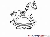 Christmas Coloring Horse Sheets Kids Hits sketch template