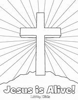 Coloring Jesus Pages Easter He Cross Alive Risen Holy Kids Bible Preschool Sheets Sunday School Religious Crafts Printable Sheet Resurrection sketch template
