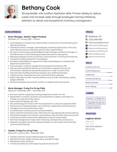 store manager resume  writing tips