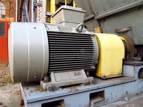 large electric motor stock image image  heat blue