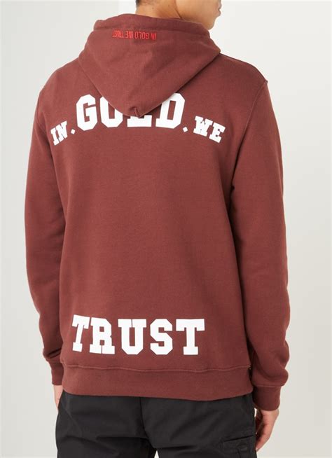 gold  trust  notorius hoodie met front en backprint roodbruin de bijenkorf