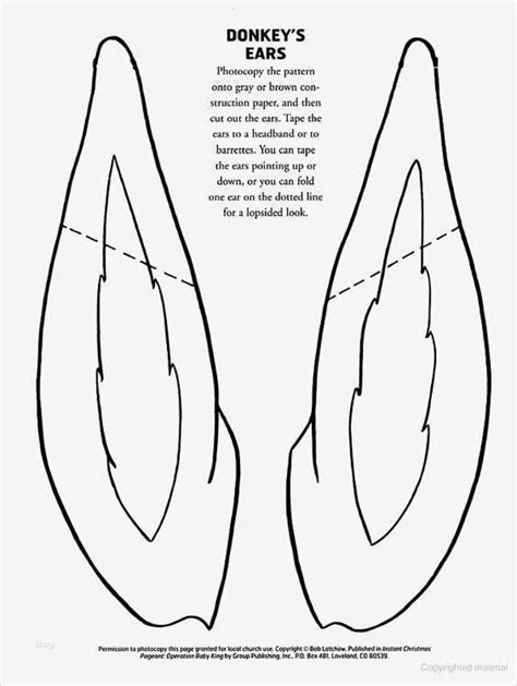 eselsohren basteln vorlage einzigartig donkey ear template chrustmas