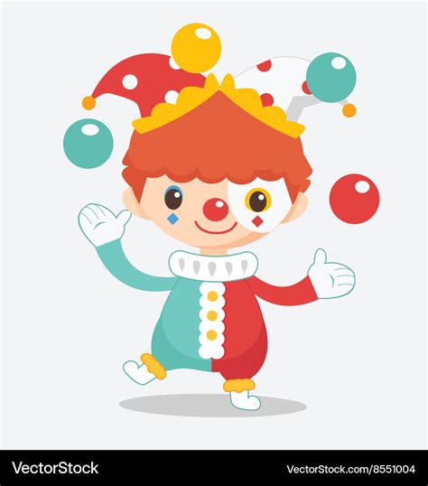 cute clown  balls royalty  vector image