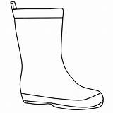 Rain Coloring Boots Boot Outline Clipart sketch template