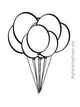 Balloon Balloons Drawing Coloring Pages Color Printable Line Outline Bunch Print Clipart Kids Clip Air Hot Getdrawings Only Specials Find sketch template