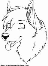Template Furry Wolf Head Base Coloring Headshot Pages Fox Deviantart Drawing Templates Animal Dog Group Visit sketch template