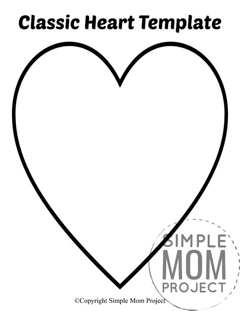 printable large heart shape templates simple mom project