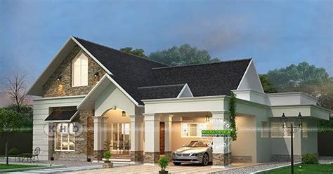 bedroom sloped roof bungalow architecture kerala home design  floor plans  houses