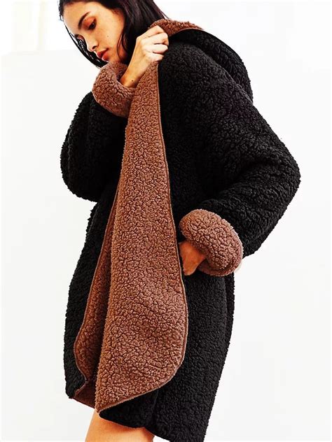reversible faux fur hoodie coat fuzzy jacket fw18 w t i design