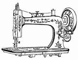 Sewing Machine Drawing Clip Coloring Pages Machines Printable Antique Vintage Printablecolouringpages Colouring Clipart sketch template